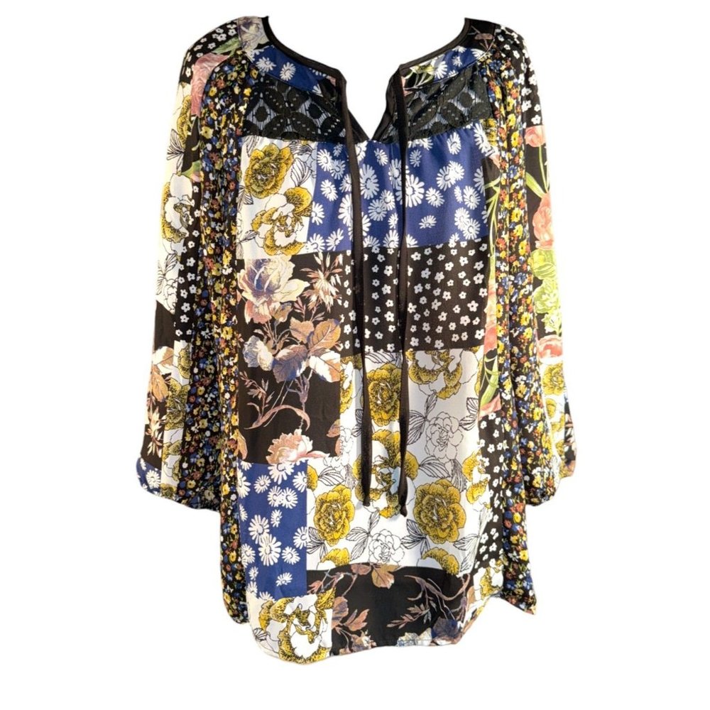 Hope Springs Boho Floral Summer Shirt Women Size Medium